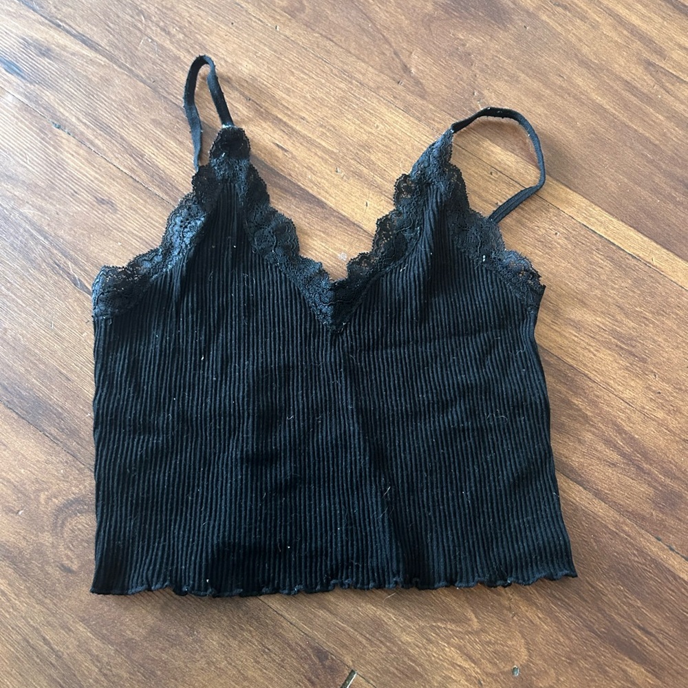 Forever 21 Black Lace Trim Tank Top